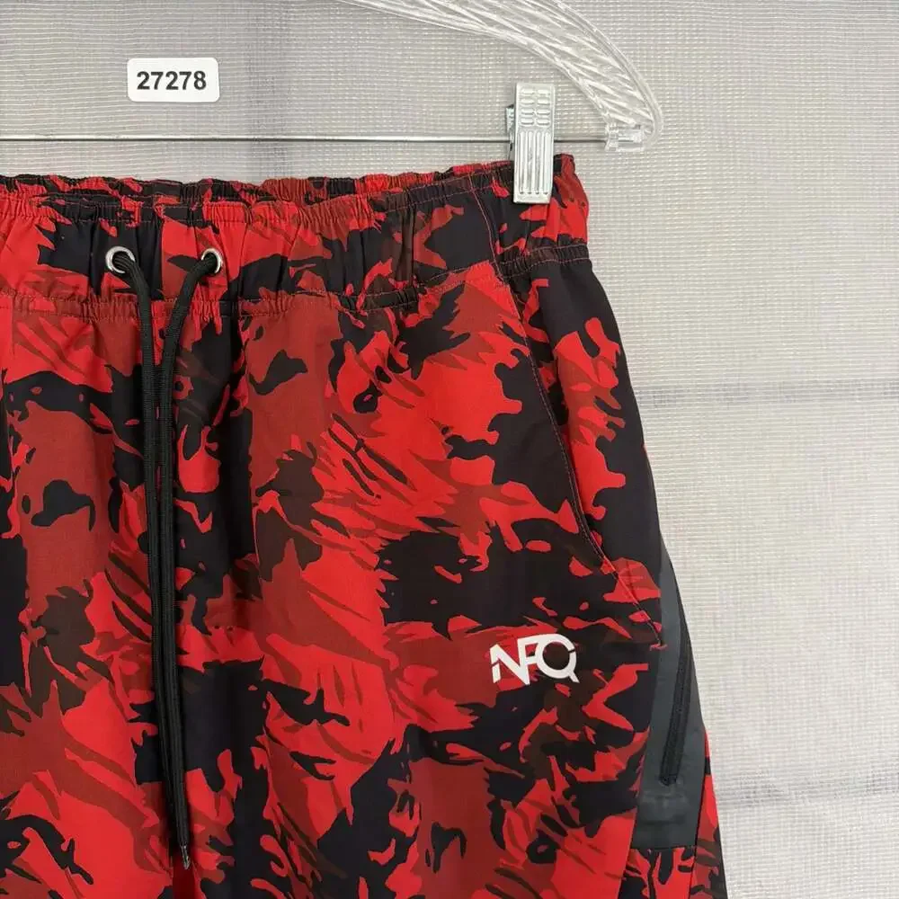 NFQ Men's Small Red Camo Performance Pants With Zip Pockets